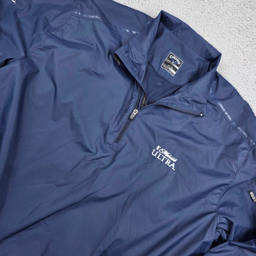 Callaway Mens‎ Michelob Ultra 1/4 Zip Windbreaker Jacket Navy Blue XL